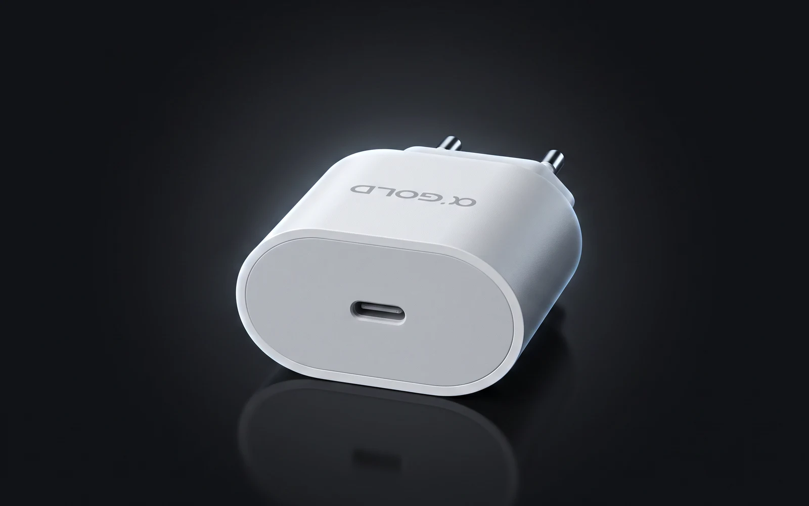 Carregador de parede USB-C branco, da linha de acessórios da Bruneli